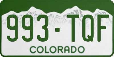 CO license plate 993TQF