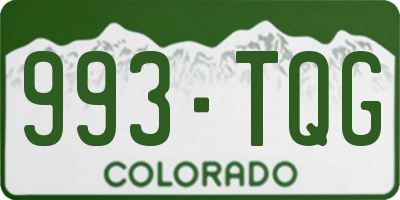 CO license plate 993TQG