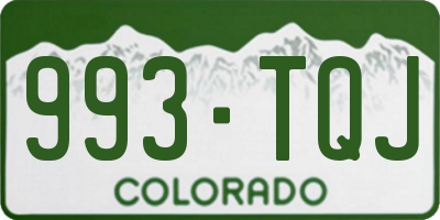 CO license plate 993TQJ