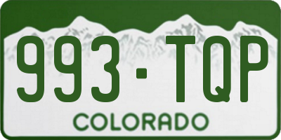 CO license plate 993TQP