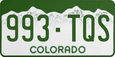 CO license plate 993TQS