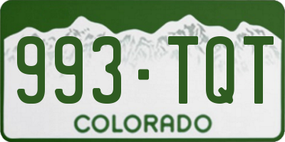CO license plate 993TQT