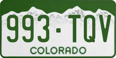 CO license plate 993TQV