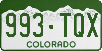 CO license plate 993TQX