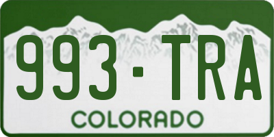 CO license plate 993TRA
