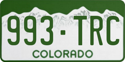 CO license plate 993TRC