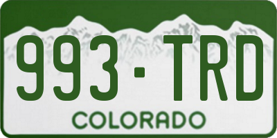 CO license plate 993TRD