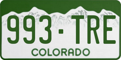 CO license plate 993TRE