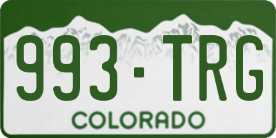CO license plate 993TRG