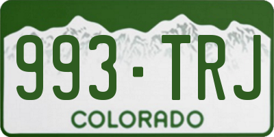 CO license plate 993TRJ