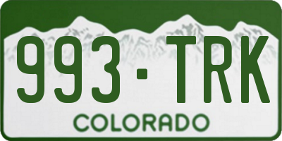 CO license plate 993TRK