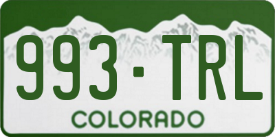 CO license plate 993TRL