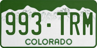 CO license plate 993TRM