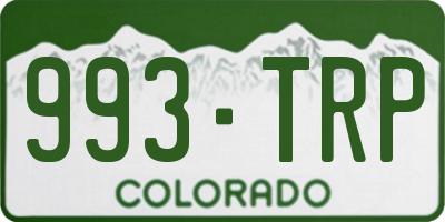 CO license plate 993TRP
