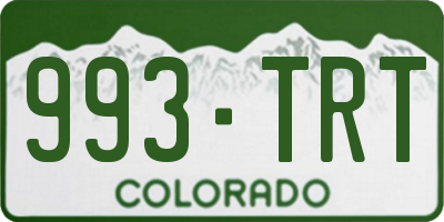 CO license plate 993TRT