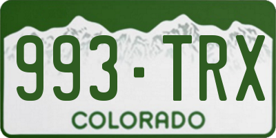 CO license plate 993TRX