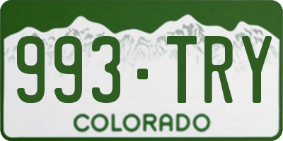 CO license plate 993TRY