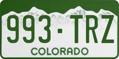 CO license plate 993TRZ