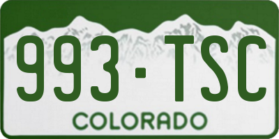 CO license plate 993TSC
