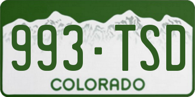 CO license plate 993TSD
