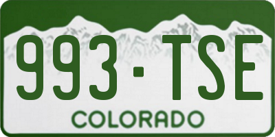 CO license plate 993TSE