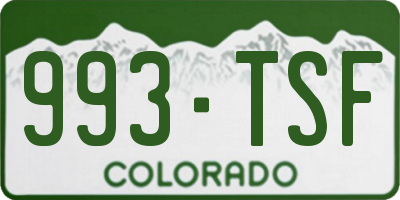 CO license plate 993TSF