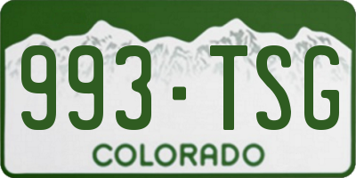 CO license plate 993TSG