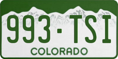CO license plate 993TSI