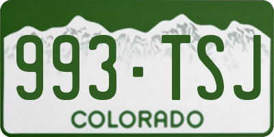 CO license plate 993TSJ