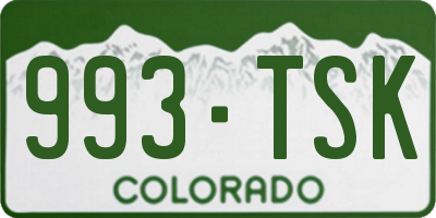 CO license plate 993TSK