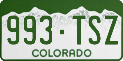 CO license plate 993TSZ