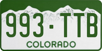 CO license plate 993TTB