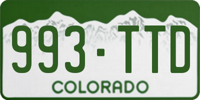 CO license plate 993TTD