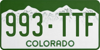 CO license plate 993TTF