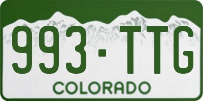 CO license plate 993TTG
