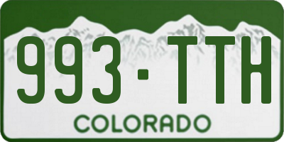 CO license plate 993TTH