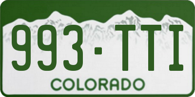 CO license plate 993TTI