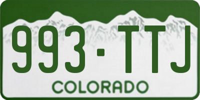 CO license plate 993TTJ