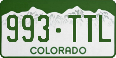 CO license plate 993TTL