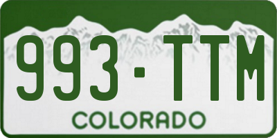 CO license plate 993TTM