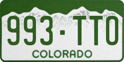 CO license plate 993TTO