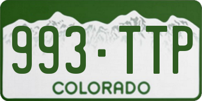 CO license plate 993TTP