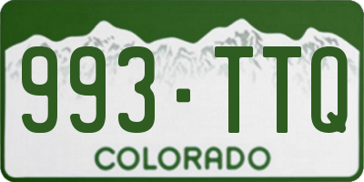 CO license plate 993TTQ