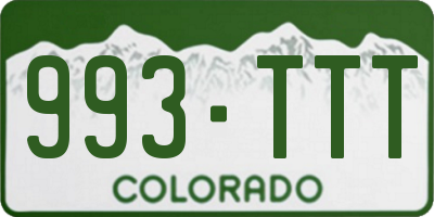 CO license plate 993TTT