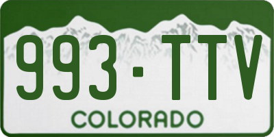 CO license plate 993TTV