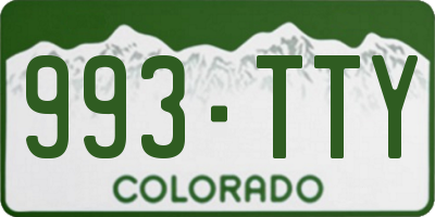CO license plate 993TTY