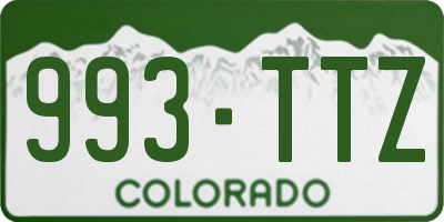 CO license plate 993TTZ