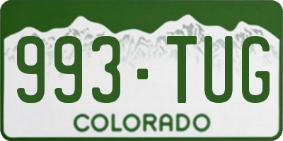 CO license plate 993TUG