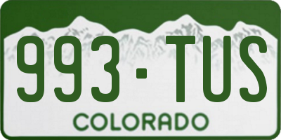 CO license plate 993TUS