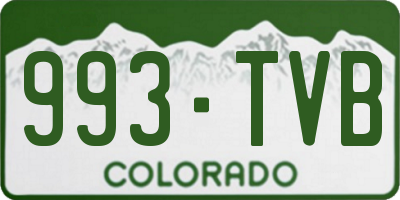 CO license plate 993TVB